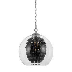 Glitzy 1-Light Black Chandelier by AF Lighting