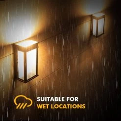 1-Light Black Integrated LED Outdoor Wall Lantern Sconce with Dusk to Dawn Feature by LUTEC -Deals BEYOND LED TECHNOLOGY Store black lutec outdoor sconces 5104101 76 1000