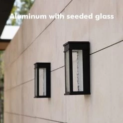 1-Light Black Integrated LED Outdoor Wall Lantern Sconce with Dusk to Dawn Feature by LUTEC -Deals BEYOND LED TECHNOLOGY Store black lutec outdoor sconces 5104101 c3 1000