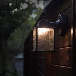 1-Light Black Integrated LED Outdoor Wall Lantern Sconce (2-Pack) by LUTEC -Deals BEYOND LED TECHNOLOGY Store black lutec outdoor sconces 5180405012 31 1000