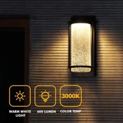 1-Light Black LED Outdoor Sconce Wall Light by LUTEC 11 1-Light Black LED Outdoor Sconce Wall Light by LUTEC -Deals BEYOND LED TECHNOLOGY Store black lutec outdoor sconces 5185901012 c3 1000