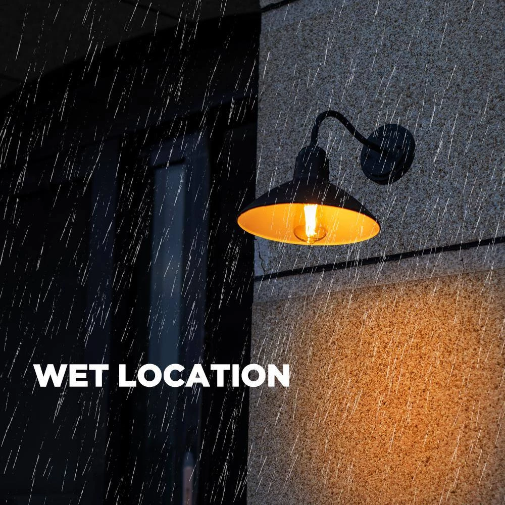 1-Light Black 10 in. Outdoor Barn Light by LUTEC 7 1-Light Black 10 in. Outdoor Barn Light by LUTEC - Image 5