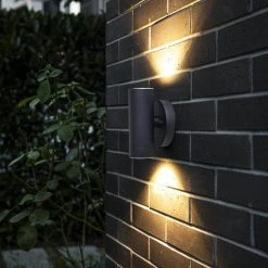 2-Light Black LED Outdoor Wall Sconce Lantern With Up/Down Light 2-Pack by LUTEC -Deals BEYOND LED TECHNOLOGY Store black lutec outdoor sconces 5510808012 31 1000