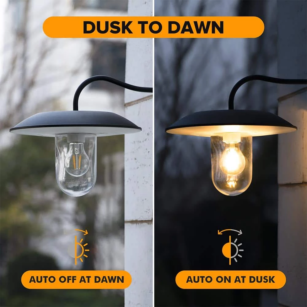 1-Light Black Solar Outdoor Barn Light Sconce with Dusk to Dawn by LUTEC 9 1-Light Black Solar Outdoor Barn Light Sconce with Dusk to Dawn by LUTEC - Image 7