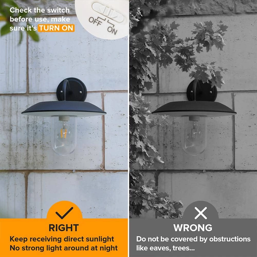 1-Light Black Solar Outdoor Barn Light Sconce with Dusk to Dawn by LUTEC 7 1-Light Black Solar Outdoor Barn Light Sconce with Dusk to Dawn by LUTEC - Image 5