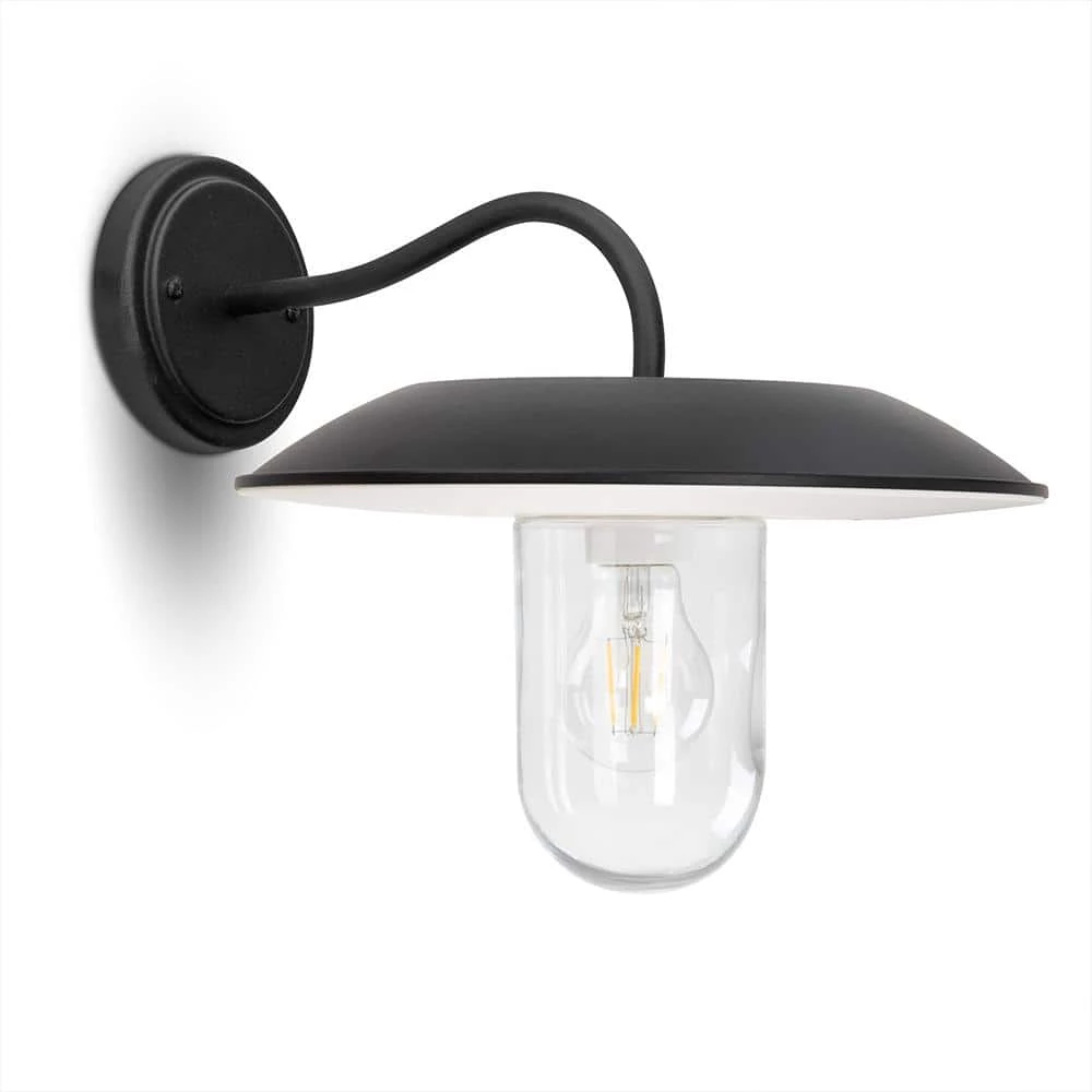 1-Light Black Solar Outdoor Barn Light Sconce with Dusk to Dawn by LUTEC 3 1-Light Black Solar Outdoor Barn Light Sconce with Dusk to Dawn by LUTEC