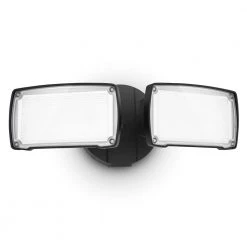 2-Head 300-Watt Equivalent Integrated LED Black Security Area Light by LUTEC