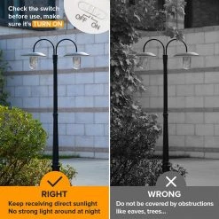 2-Light Black Cast Aluminum Solar Powered Outdoor Weather Resistant Post Light Set with LED Bulbs Included by LUTEC -Deals BEYOND LED TECHNOLOGY Store black lutec post light sets 6940004012 fa 1000