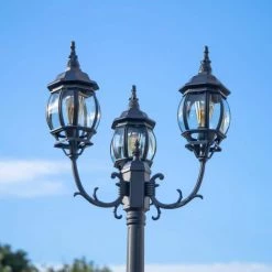 3-Head Black Outdoor Post Light by LUTEC -Deals BEYOND LED TECHNOLOGY Store black lutec post light sets 7120314012 1f 1000