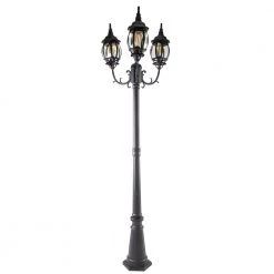 3-Head Black Outdoor Post Light by LUTEC