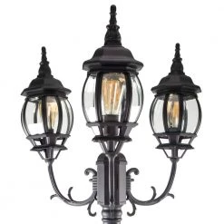 3-Head Black Outdoor Post Light by LUTEC -Deals BEYOND LED TECHNOLOGY Store black lutec post light sets 7120314012 c3 1000