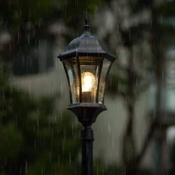 Single Head 1-Light Black Outdoor Post Lantern by LUTEC -Deals BEYOND LED TECHNOLOGY Store black lutec post light sets 7199601012 44 1000