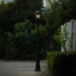 Single Head 1-Light Black Outdoor Post Lantern by LUTEC -Deals BEYOND LED TECHNOLOGY Store black lutec post light sets 7199601012 4f 1000