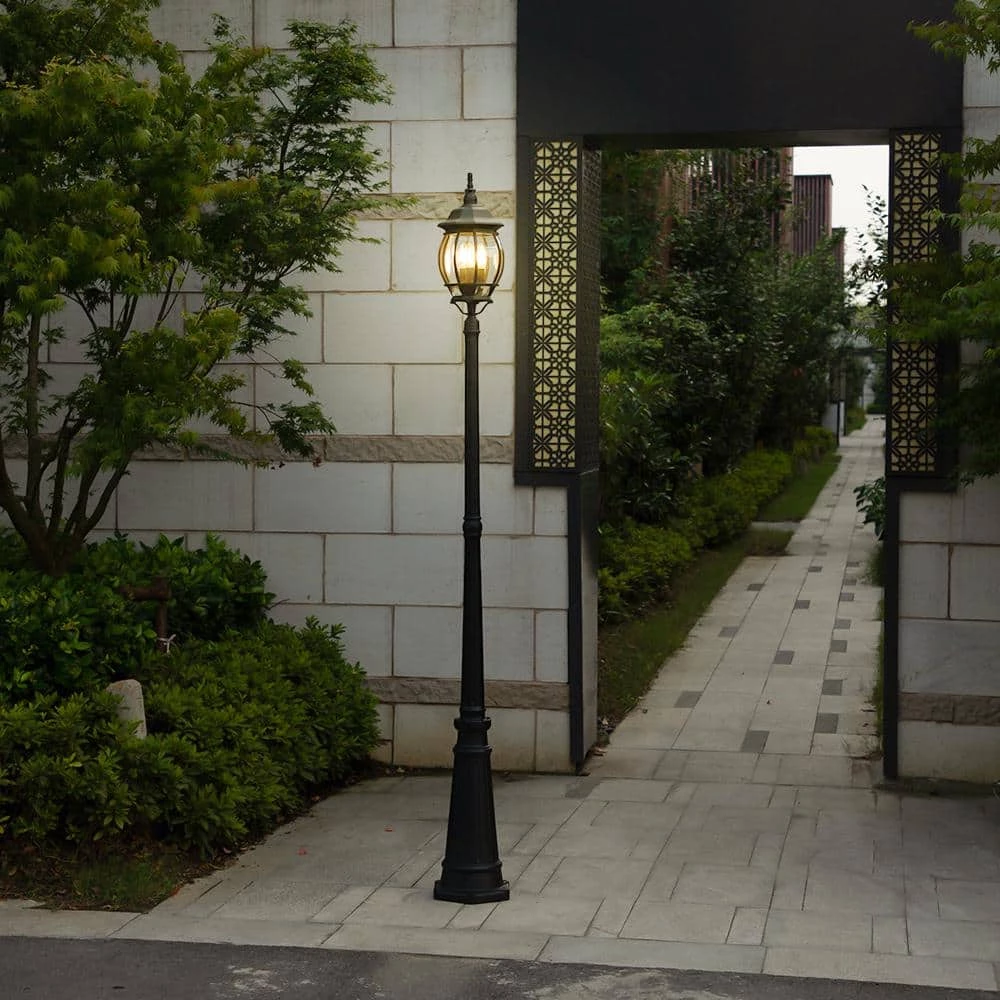 Single Head 3-Light Black Outdoor Post Lantern by LUTEC 7 Single Head 3-Light Black Outdoor Post Lantern by LUTEC - Image 5