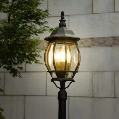 Single Head 3-Light Black Outdoor Post Lantern by LUTEC 14 Single Head 3-Light Black Outdoor Post Lantern by LUTEC -Deals BEYOND LED TECHNOLOGY Store black lutec post light sets 7297801012 44 1000