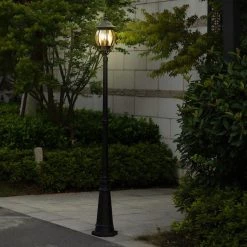 Single Head 3-Light Black Outdoor Post Lantern by LUTEC 12 Single Head 3-Light Black Outdoor Post Lantern by LUTEC -Deals BEYOND LED TECHNOLOGY Store black lutec post light sets 7297801012 4f 1000