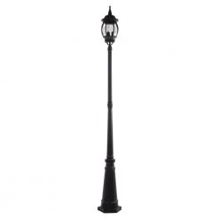 Single Head 3-Light Black Outdoor Post Lantern by LUTEC