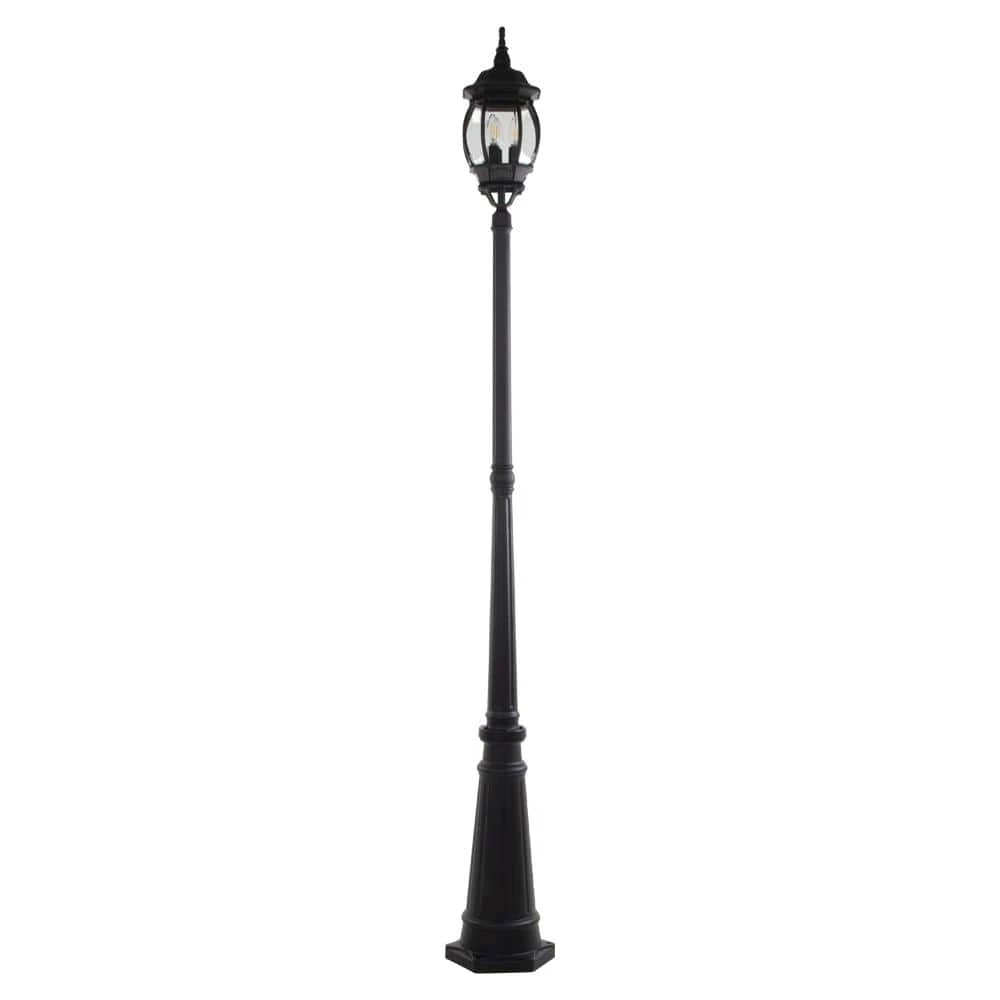 Single Head 3-Light Black Outdoor Post Lantern by LUTEC 3 Single Head 3-Light Black Outdoor Post Lantern by LUTEC