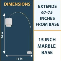 Arched 74 in. Gold Floor Lamp with Fabric Shade by AF Lighting 8 Arched 74 in. Gold Floor Lamp with Fabric Shade by AF Lighting -Deals BEYOND LED TECHNOLOGY Store brushed gold af lighting floor lamps 9125 fl 4f 1000
