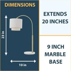 Arched 23 in. Gold Table Lamp with Fabric Shade by AF Lighting -Deals BEYOND LED TECHNOLOGY Store brushed gold af lighting table lamps 9123 tl 4f 1000