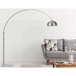 Orb Floor Lamp with Adjustable Height and Width, Modern, Marble Base, 1-100W Edison Bulb, Plug-In, Brushed Nickel by AF Lighting -Deals BEYOND LED TECHNOLOGY Store brushed nickel af lighting floor lamps 9120 fl 1f 1000