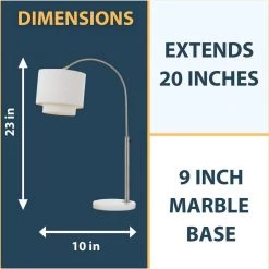 Arched 23 in. Nickel Table Lamp with Fabric Shade by AF Lighting -Deals BEYOND LED TECHNOLOGY Store brushed nickel af lighting table lamps 9122 tl 4f 1000