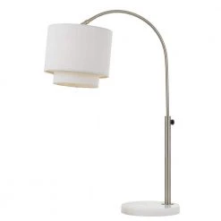 Arched 23 in. Nickel Table Lamp with Fabric Shade by AF Lighting