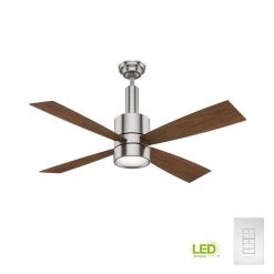 Bullet 54 in. Integrated LED Indoor Brushed Nickel Ceiling Fan with Light and Wall Control by Casablanca -Deals BEYOND LED TECHNOLOGY Store brushed nickel casablanca ceiling fans with lights 59288 fa 1000