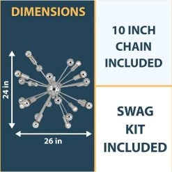 Supernova 12- Light Chrome Chandelier by AF Lighting -Deals BEYOND LED TECHNOLOGY Store chrome af lighting chandeliers 5695 12h 4f 1000