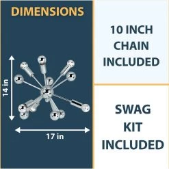 Supernova 6-Light Chome Mini Chandelier by AF Lighting -Deals BEYOND LED TECHNOLOGY Store chrome af lighting pendant lights 5693 6h 4f 1000