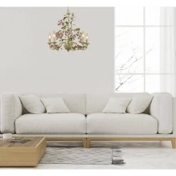 Grace 5-Light Cream Chandelier by AF Lighting -Deals BEYOND LED TECHNOLOGY Store cream hand paint flowers af lighting chandeliers 7045 5h 1d 1000