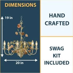 Ramblin' Rose 6-Light Cream Chandelier by AF Lighting 8 Ramblin' Rose 6-Light Cream Chandelier by AF Lighting -Deals BEYOND LED TECHNOLOGY Store cream hand paint flowers af lighting chandeliers 7050 6h a0 1000