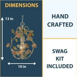 Ramblin' Rose 1-Light Cream Mini Chandelier by AF Lighting -Deals BEYOND LED TECHNOLOGY Store cream hand paint flowers af lighting chandeliers 7051 1h 40 1000