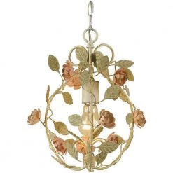 Ramblin' Rose 1-Light Cream Mini Chandelier by AF Lighting