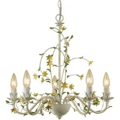 Grace 5-Light Cream Star Flower Chandelier by AF Lighting