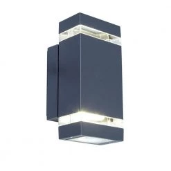 9 in. Dark Gray Outdoor Integrated LED Wall Lantern Sconce by LUTEC