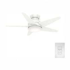 Isotope 44 in. LED Fresh White Indoor Ceiling Fan with Light and Wall Control by Casablanca