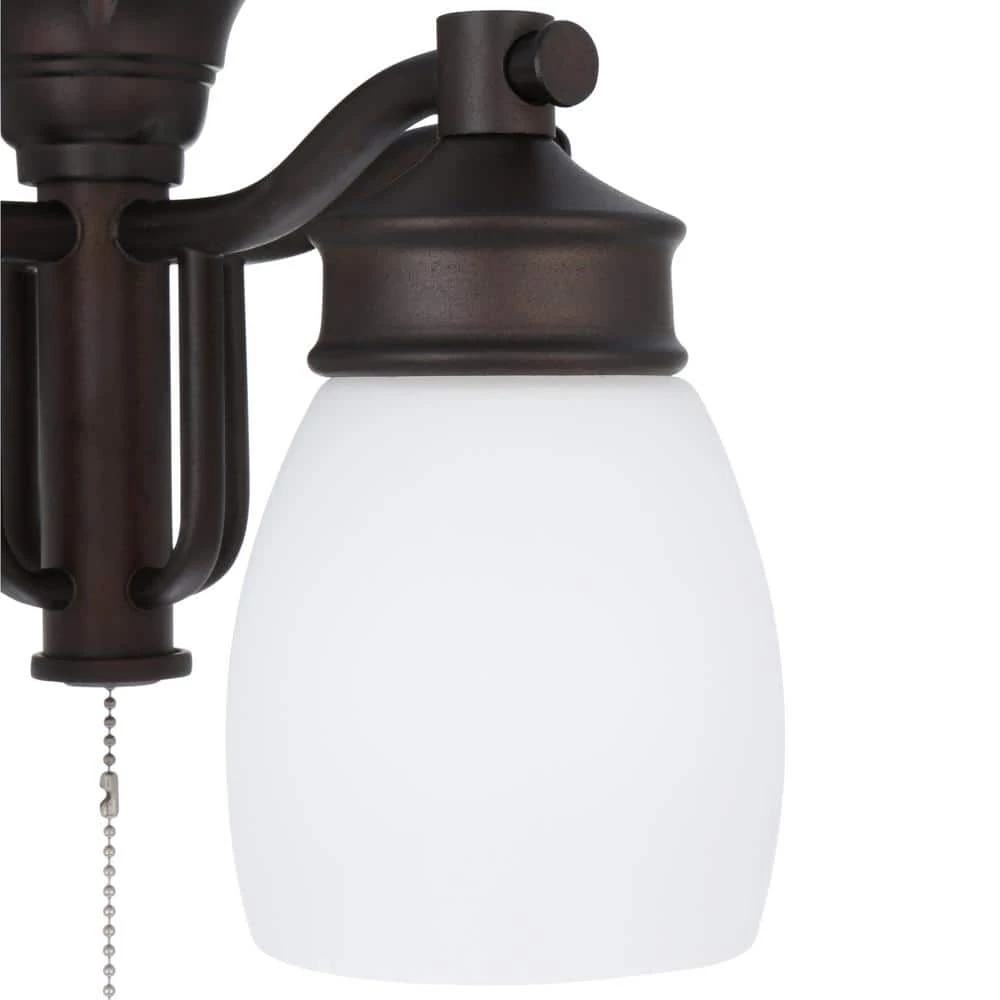 4-Light Maiden Bronze Ceiling Fan Fixture with Cased White Glass by Casablanca 7 4-Light Maiden Bronze Ceiling Fan Fixture with Cased White Glass by Casablanca - Image 5