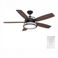Caneel Bay 56 in. LED Indoor/Outdoor Maiden Bronze Ceiling Fan with Light Kit and Wall Control by Casablanca