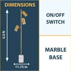 Derry 66 in. Matte Gold Three-Light Floor Lamp by AF Lighting -Deals BEYOND LED TECHNOLOGY Store matte gold af lighting floor lamps 9145 fl 40 1000