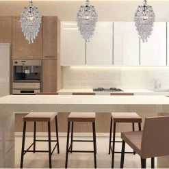 Crystal Teardrop 1-Light Chrome Mini Chandelier by AF Lighting -Deals BEYOND LED TECHNOLOGY Store polished chrome clear glass af lighting chandeliers 4950 1h 1f 1000