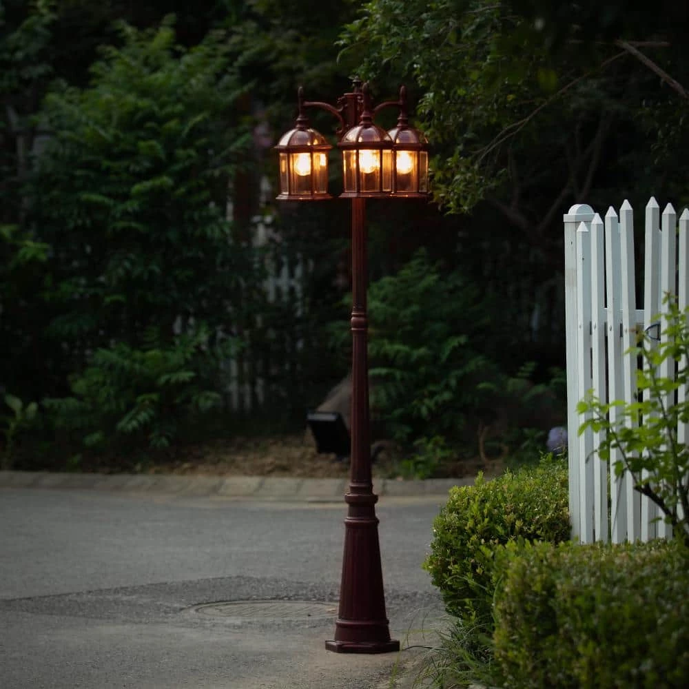 3-Head Rust Outdoor Post Light by LUTEC 6 3-Head Rust Outdoor Post Light by LUTEC - Image 4