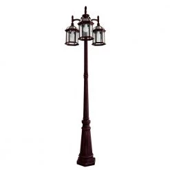 3-Head Rust Outdoor Post Light by LUTEC
