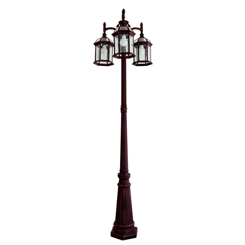 3-Head Rust Outdoor Post Light by LUTEC 3 3-Head Rust Outdoor Post Light by LUTEC