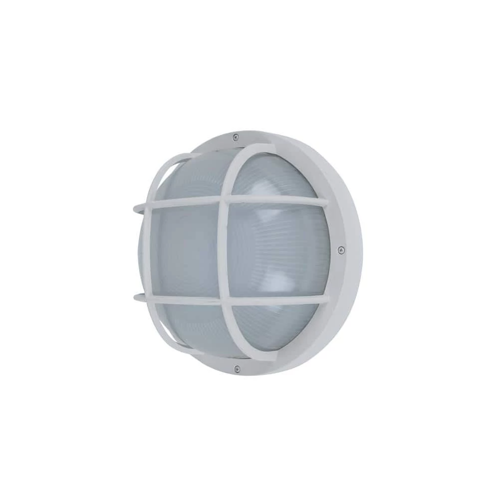 Coastal Jacksonville White Integrated LED Bulkhead Wall Lantern by LUTEC 3 Coastal Jacksonville White Integrated LED Bulkhead Wall Lantern by LUTEC