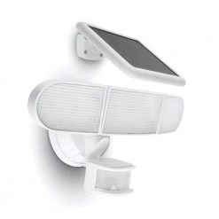 Triple-Head 1800 Lumen 180° White Motion Sensing Outdoor Integrated LED Solar Flood Light by LUTEC