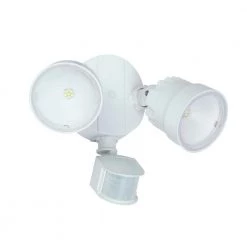 110° 2-Head White Outdoor Integrated LED Motion Activated Flood Light by LUTEC
