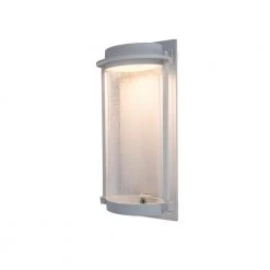 Coastal Newport White Outdoor Integrated LED Wall Lantern Sconce by LUTEC