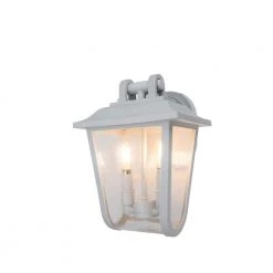 Coastal Providence 2-Light White Outdoor Wall Lantern Sconce by LUTEC