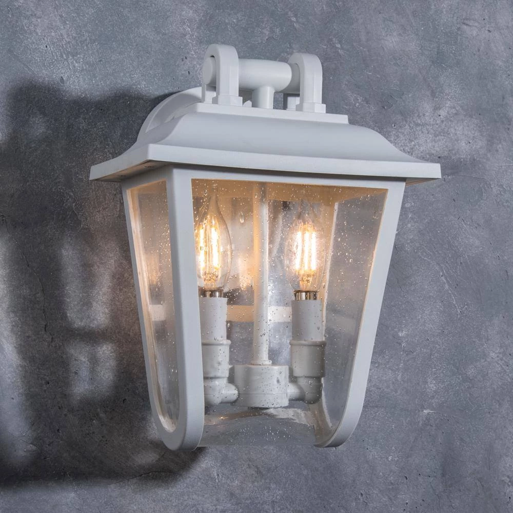 Coastal Providence 2-Light White Outdoor Wall Lantern Sconce by LUTEC 4 Coastal Providence 2-Light White Outdoor Wall Lantern Sconce by LUTEC - Image 2